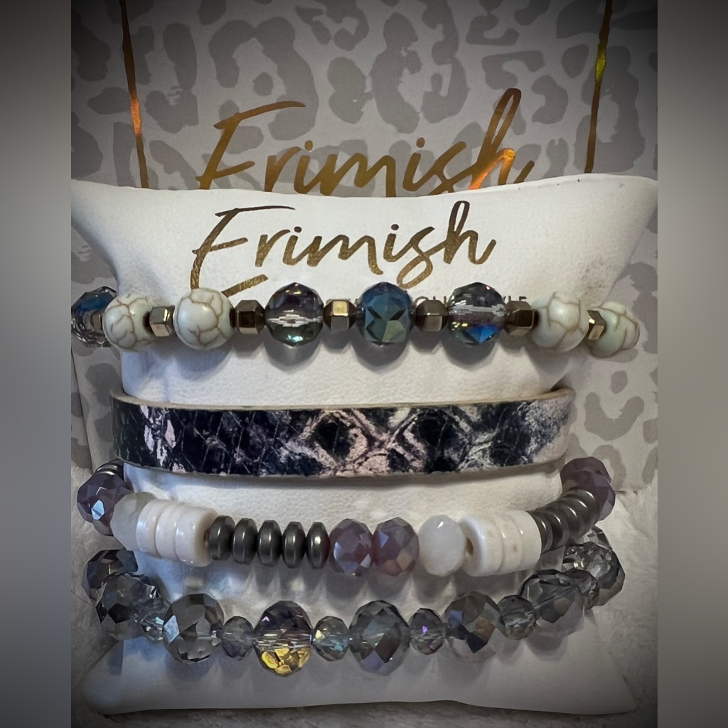 Brand New Erimish Bracelets -4 Pc Stack - Purple Blue 27$